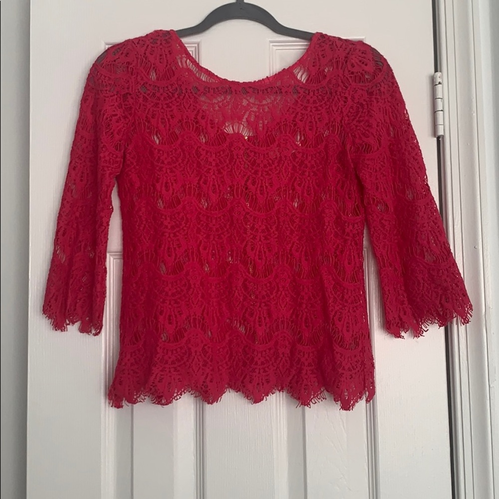 Zip back pink blouse